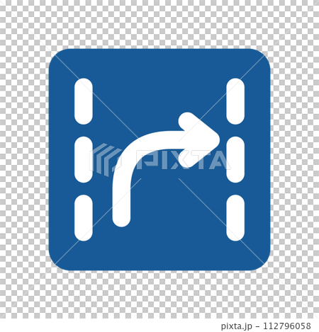 Single color illustration of mini signs, traffic classification by direction of travel 112796058