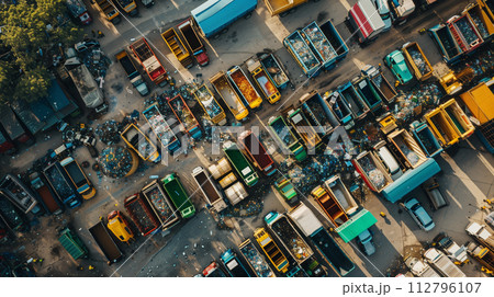 ゴミ処理場の上空写真 112796107