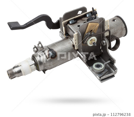 Car steering column - a car control system with the function of transmitting torque from the wheel to gear. Includes ignition switch, direction indicator and light switch, auto undercarriage repair. 112796238