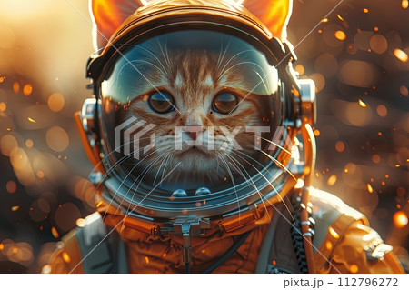 cat intergalactic space pilot character illustration Astronaut helmet cat intergalactic space pilot character illustration Astronaut helmet 112796272
