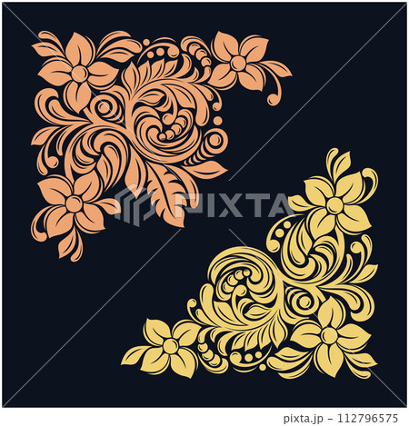 Abstract floral ornament. Corner 112796575