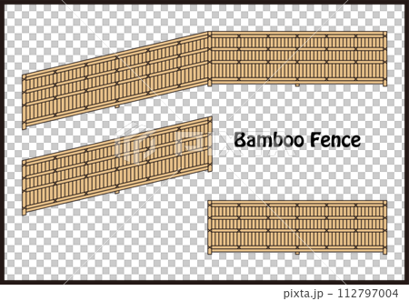 Bamboo Fence Bamboo fence illustration material set vector Bamboo Fence Bamboo fence illustration material set vector 112797004