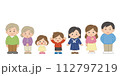 三世代家族シンプルイラスト 112797219