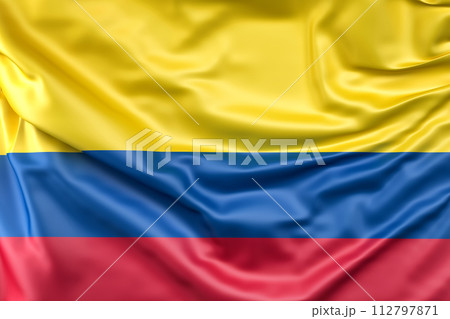 Ruffled Flag of Colombia. 3D Rendering 112797871