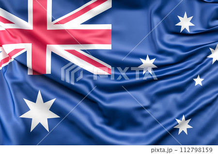 Ruffled Flag of Australia. 3D Rendering Ruffled Flag of Australia. 3D Rendering 112798159