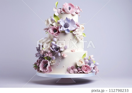 AI-generated content. Big wedding cake. Generative AI 112798233