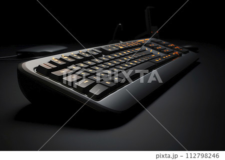 AI-generated content. Computer keyboard and mouse. Generative AI 112798246