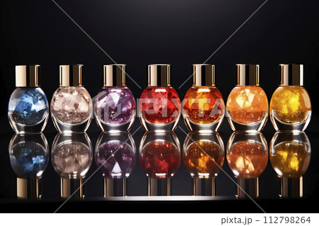 AI-generated content. A variety of nail polishes. Generative AI AI-generated content. A variety of nail polishes. Generative AI 112798264