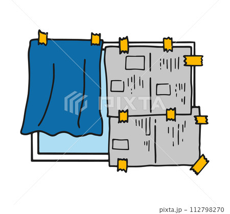 新聞で窓を覆うイラスト 新聞で窓を覆うイラスト 112798270