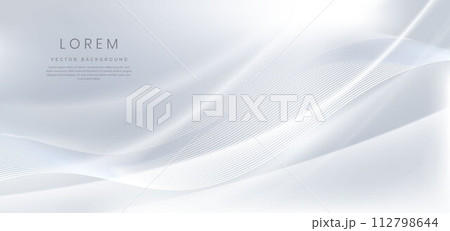 Abstract modern waves lines with glitter light and glowing effect on grey background. 112798644