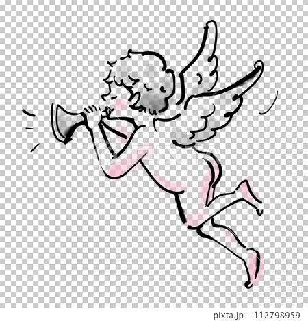 可愛天使 天使丘比特 天使喇叭新娘婚禮 112798959