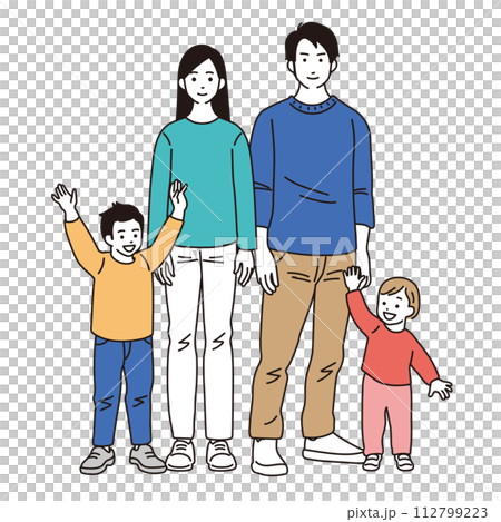 簡單的一家四口插畫 112799223