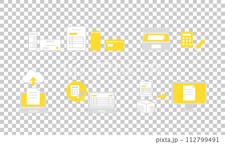DX化や電子データ作成のアイコンセット 112799491