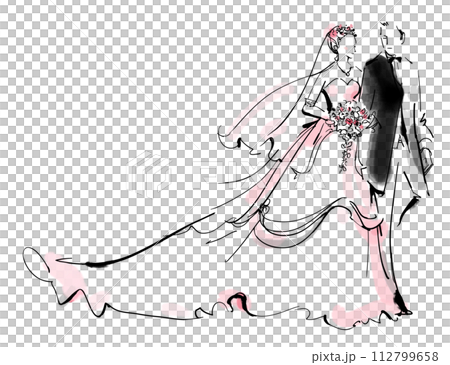 新娘和新郎婚禮新娘婚禮婚紗禮服燕尾服 112799658