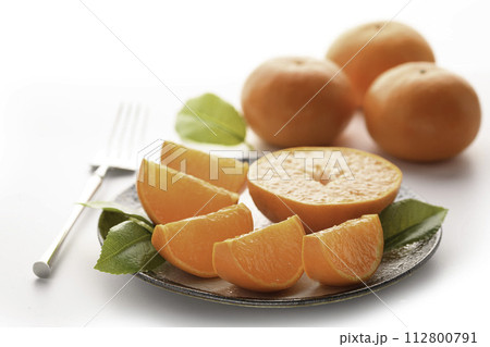 はまさき みかん カットイメージ(白バック) はまさき みかん カットイメージ(白バック) 112800791