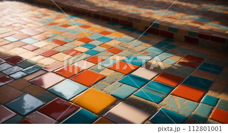 カラフルなタイル	AI生成画像 カラフルなタイル	AI生成画像 112801001