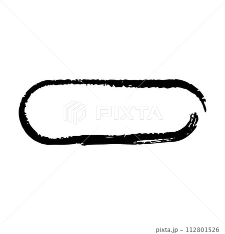 Frame curved rectangle elongated texture element, outline border grunge shape icon, decorative doodle for design in vector illustration Frame curved rectangle elongated texture element, outline border grunge shape icon, decorative doodle for design in vector illustration 112801526
