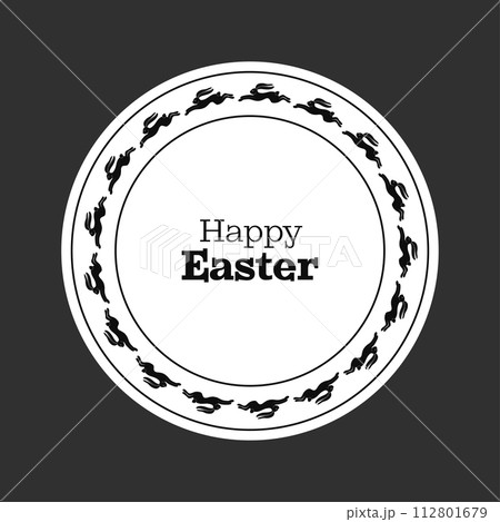 Black Easter pattern on holiday dish 112801679