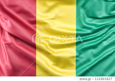 Ruffled Flag of Guinea. 3D Rendering 112801827