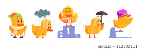 Funny Chick Character in Different Activity Vector Set Funny Chick Character in Different Activity Vector Set 112802111