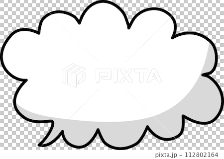 Black and white color speech bubble balloon, icon sticker memo keyword planner text box banner, flat png transparent element design 112802164