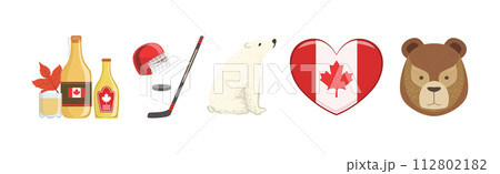 Travel to Canada Famous Landmark Colorful Vector Set Travel to Canada Famous Landmark Colorful Vector Set 112802182