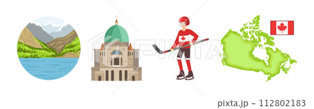 Travel to Canada Famous Landmark Colorful Vector Set Travel to Canada Famous Landmark Colorful Vector Set 112802183