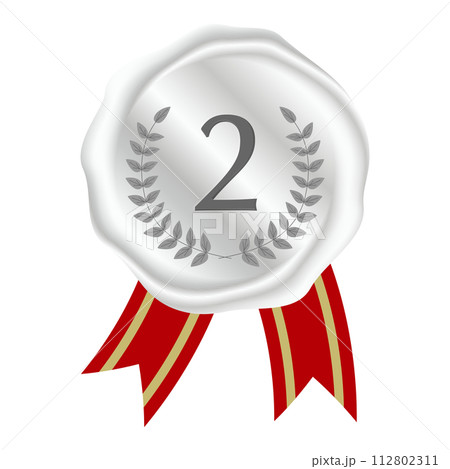 封蝋スタイルの銀メダルのアイコン 封蝋スタイルの銀メダルのアイコン 112802311