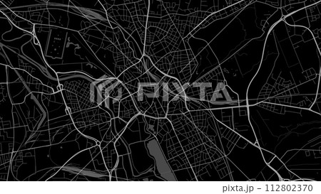 Hanover map, Germany. Grayscale city map, vector streetmap. 112802370