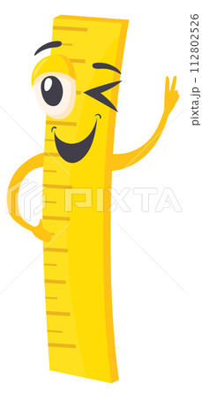 Ruler mascot. Cartoon funny character. Office supply Ruler mascot. Cartoon funny character. Office supply 112802526