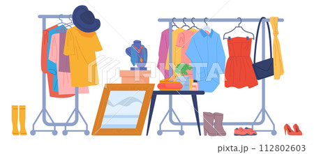 Used clothes for charity. Second hand things for market Used clothes for charity. Second hand things for market 112802603