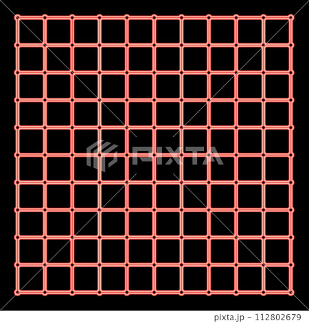 Neon square grid checkered red color vector illustration image flat style 112802679