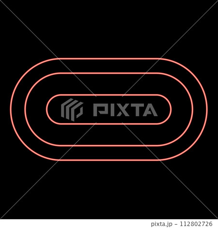 Neon uSB type C thunderbolt interface lightning port socket connector red color vector illustration image flat style 112802726