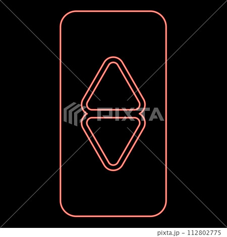Neon lift button elevator panel up and down each floor with arrow choice red color vector illustration image flat style Neon lift button elevator panel up and down each floor with arrow choice red color vector illustration image flat style 112802775