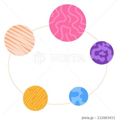 Planet icon. Universe symbol. Colorful space system 112803411