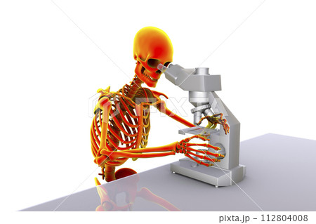 Work-related musculoskeletal disorders in laboratory workers, 3D illustration 112804008