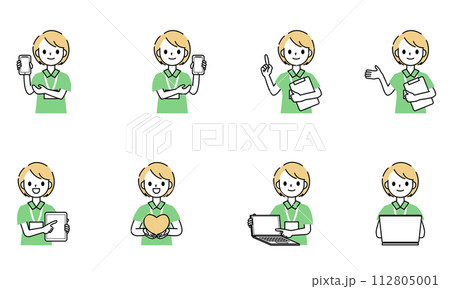 シンプルな女性介護職員のバリエーション 112805001