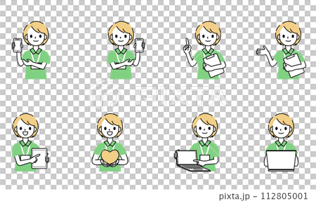 A variation of a simple female care worker 112805001