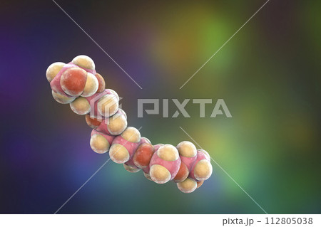 Polyethylene glycol, hexaethylene glycol molecule, 3D illustration Polyethylene glycol, hexaethylene glycol molecule, 3D illustration 112805038