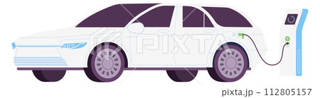 Car charging station. Green energy transport with electric power 112805157