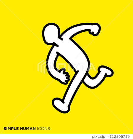 シンプルな人間のアイコンシリーズ, 何かを投げる人 112806739
