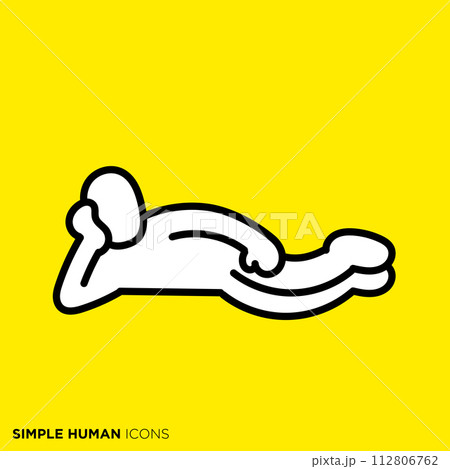 シンプルな人間のアイコンシリーズ, 寝そべる人 シンプルな人間のアイコンシリーズ, 寝そべる人 112806762