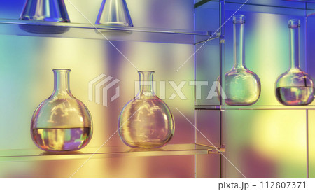 Chemistry glassware, 3D illustration 112807371