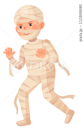 Boy in mummy costume. Halloween party monster kid 112808090