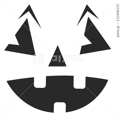 Carving face for haloween pumpkin. Horror scary smile 112808135