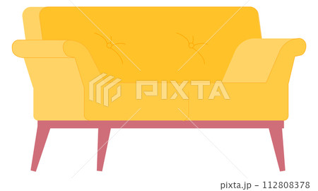 Yellow sofa icon. Living room couch furniture 112808378