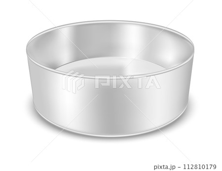 Round metal can for food, cookies and gifts. Flower vase 112810179