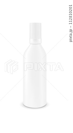 Plastic or metal white bottle with cap. Packaging for medicine 112810201