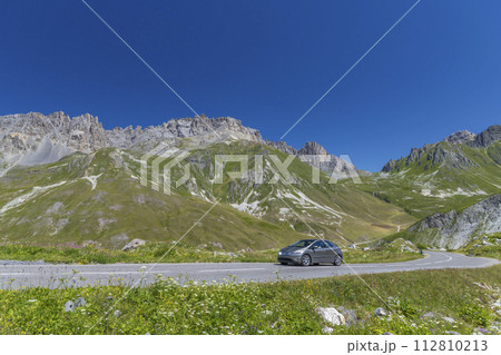 Route des Grandes Alpes near Col du Galibier, Hautes-Alpes, France 112810213