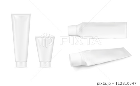Plastic squeezed tube. Packaging for cosmetics and toothpaste 112810347